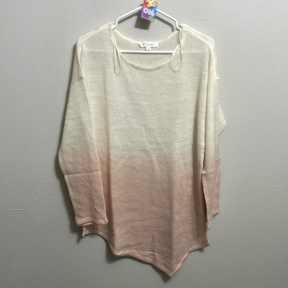**SOLD** Vince Camuto Ombre Cream & Pink Pullover Scoop Neck Sweater Sz L - Picture 1 of 9